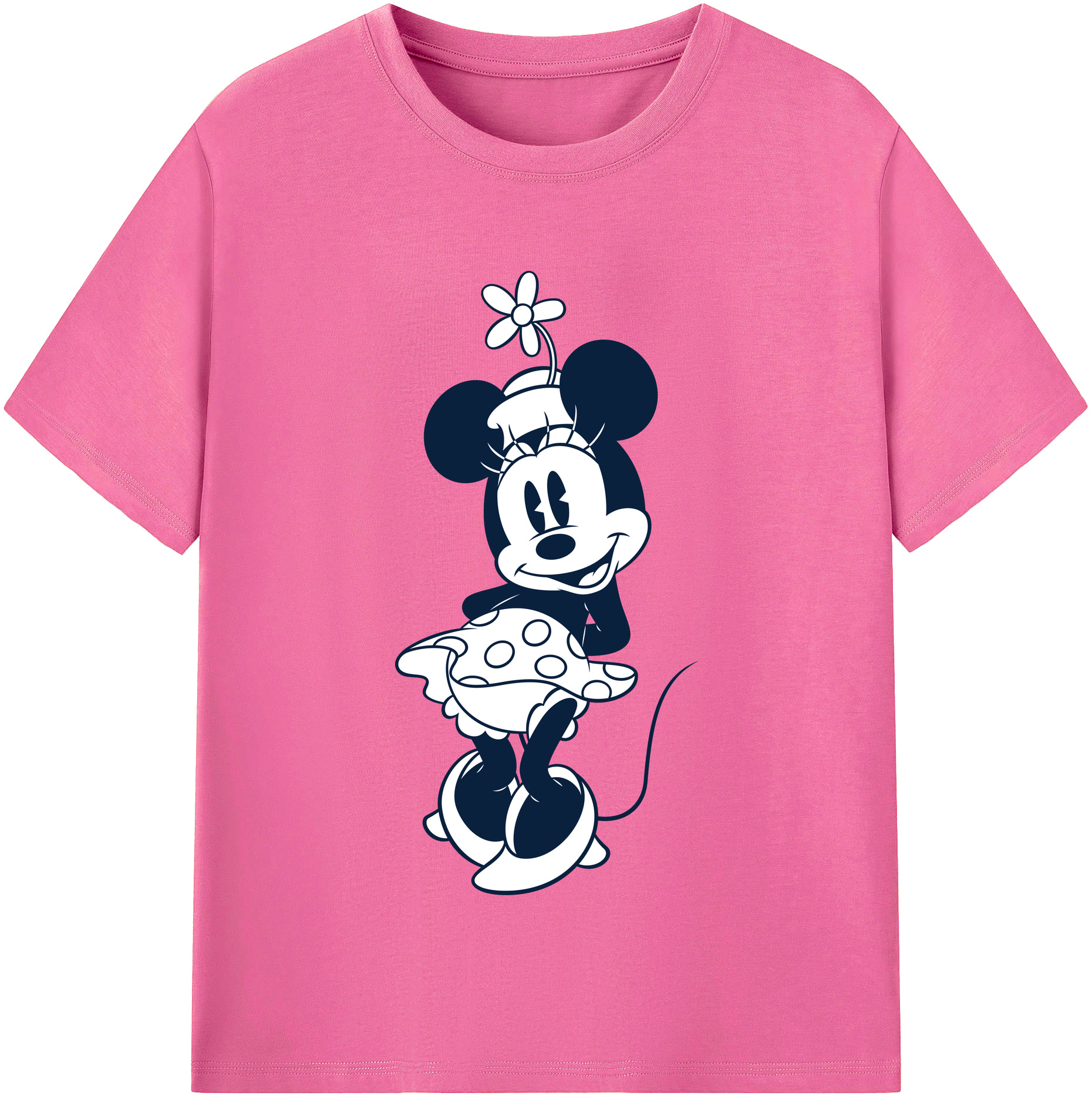 （画像用） ミッキーマウス Mickey Mouse レディースカジュアルプリントTシャツ（綿100％）